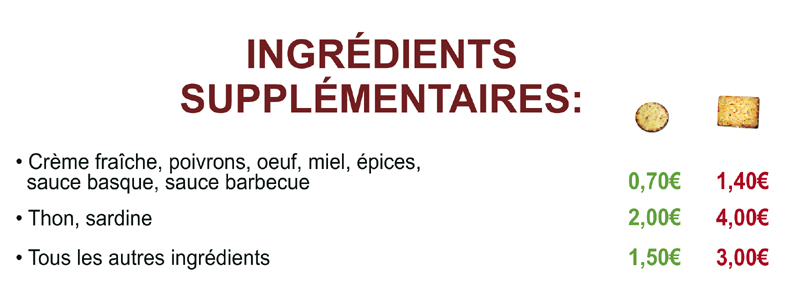 Ingrédients Supplémentaires